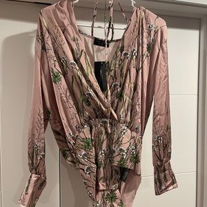 NWT Zara Long Sleeve Bodysuit Silk S